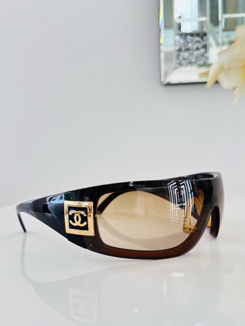 RARE 💫 Vintage CHANEL Vintage 5085 brown gold sunglasses - Picture 2 of 8